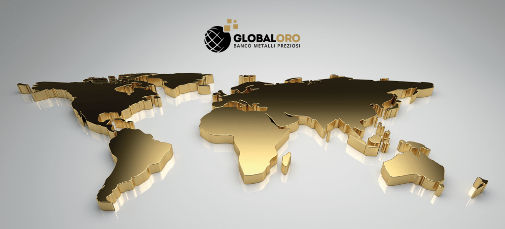 Logo Global Oro con mondo dorato
