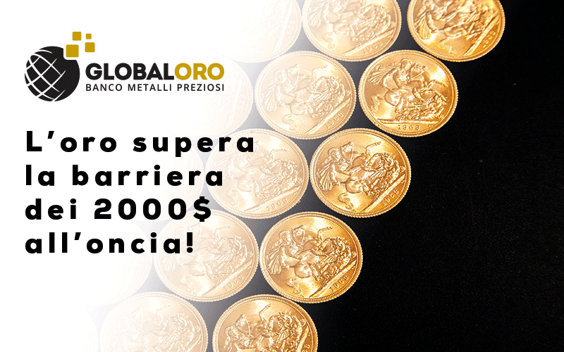 L'oro supera la barriera dei 2000$ all'oncia